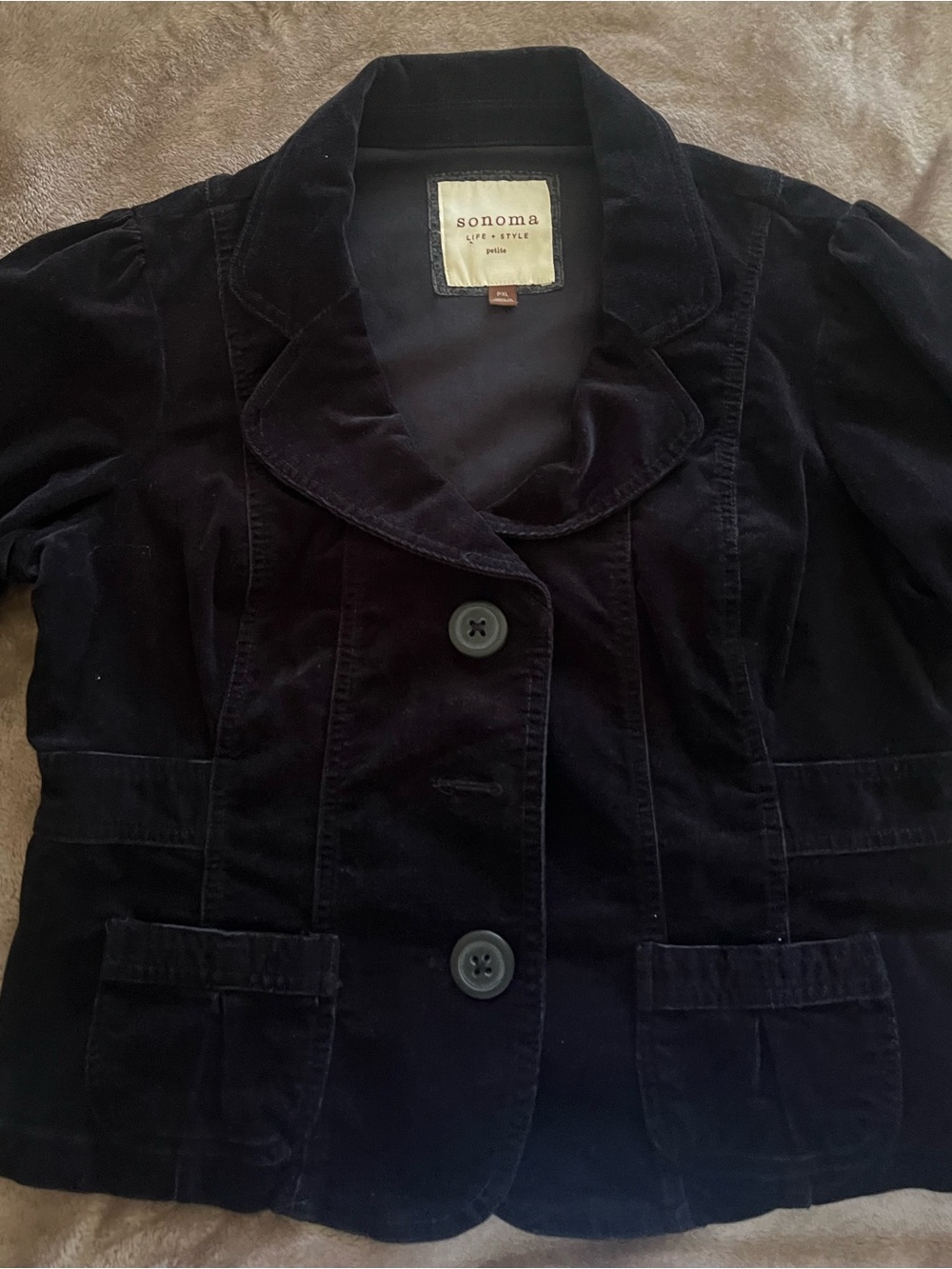 Sonoma Black Velvet Blazer Jacket